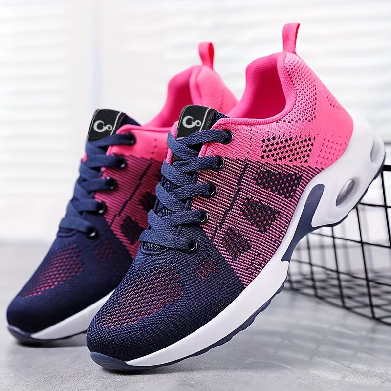 Ombre Air Cushion Shock Absorption Shoes Lightweight Mesh Breathable Sneakers