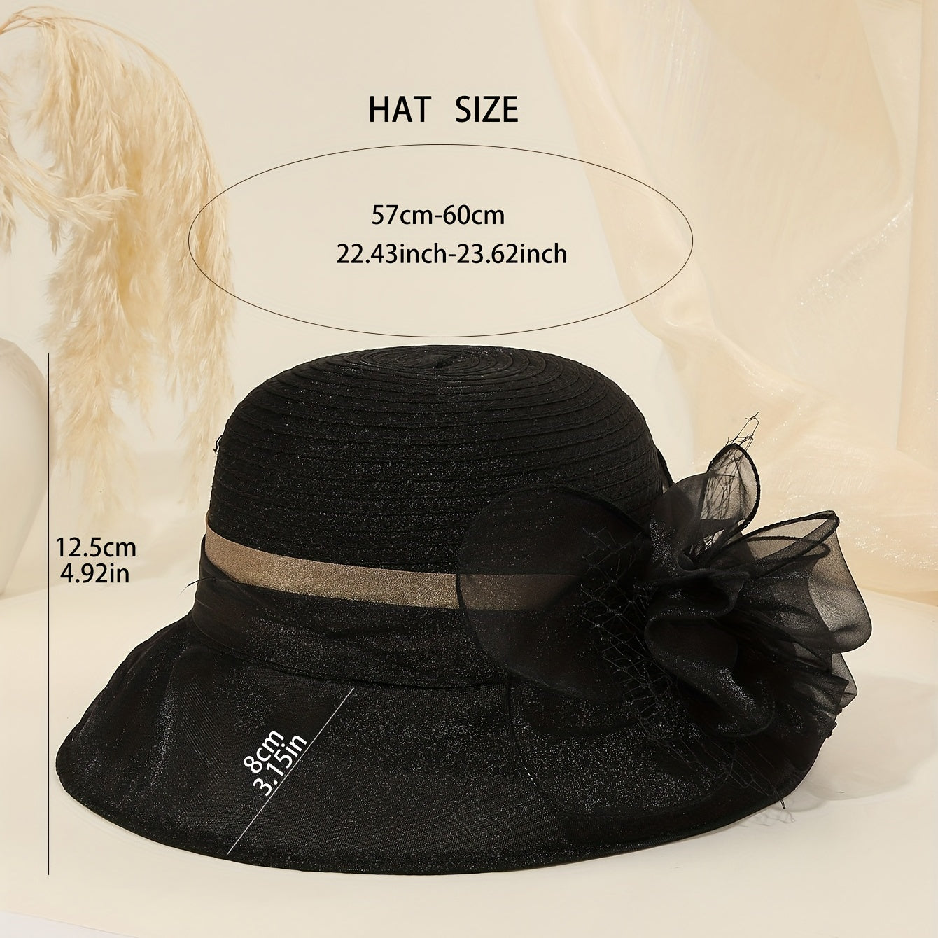 French Style Gauze Bucket Hat Mesh Organza Derby Hat Lightweight Sun Hats