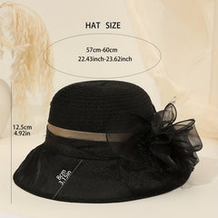 French Style Gauze Bucket Hat Mesh Organza Derby Hat Lightweight Sun Hats
