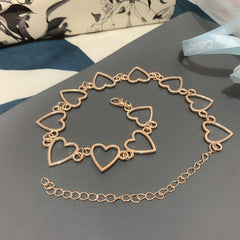 Hollow Sweet Love Heart Choker Bicolor Necklace