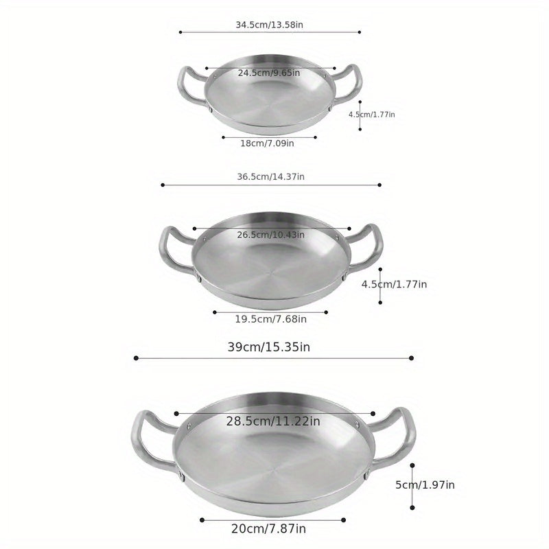 Stainless Steel Plate Handle Barbecue Hot Pot Cookware