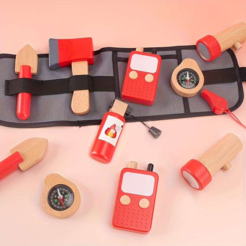 Kids Role Play Firefighter Toy Set - Adjustable Belt & Accessories