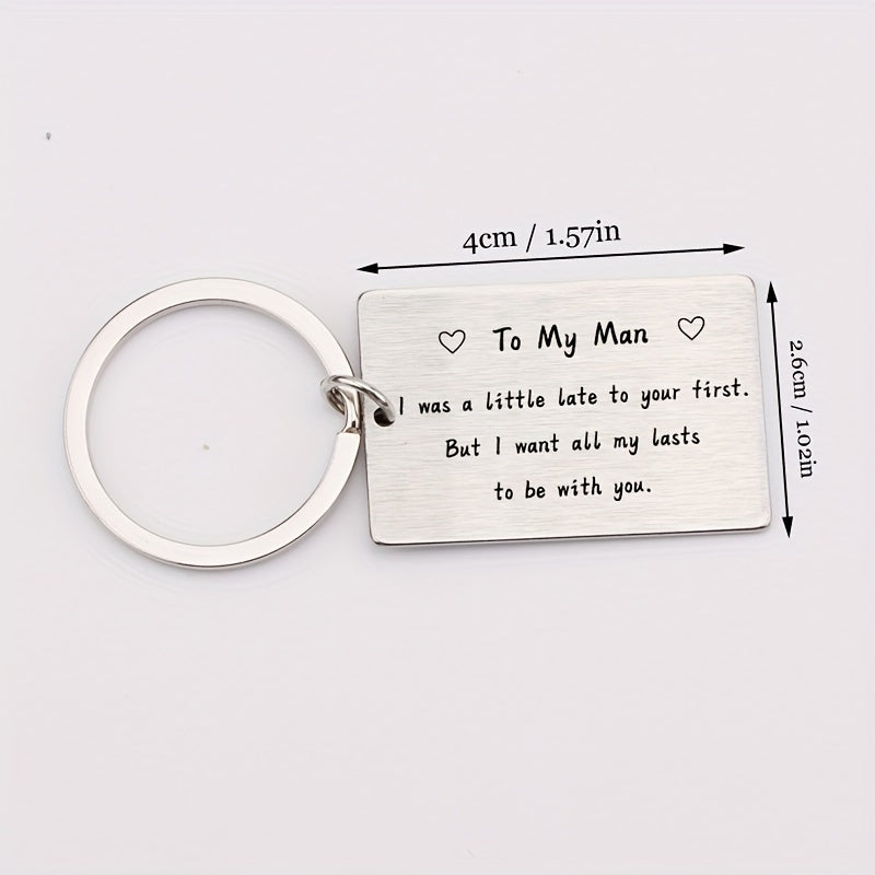 Engraved Love Quote Keyring For Men - Couples Gift
