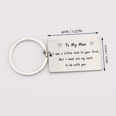 Engraved Love Quote Keyring For Men - Couples Gift