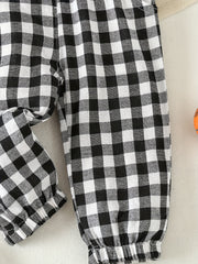 Boys Plaid Long Pants Elastic Waist Casual Kids Clothes
