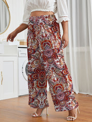 Women's Plus Paisley Print Wide Leg Pants
