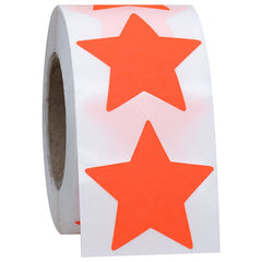 500 Sheets 38mm Fluorescent Red Pentagram Sticker Roll