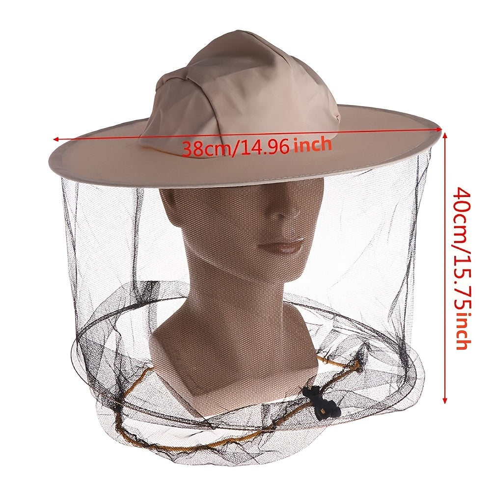 Breathable Beekeeper Hat Wide Brim Sunscreen Mesh Adjustable Fit