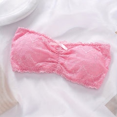 Lace Stitching Bandeau Bra Soft Stretch Strapless Bra Women's Lingerie