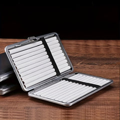 Portable Leather Cigarette Box 20pcs Snap Button Cigarette Storage Box