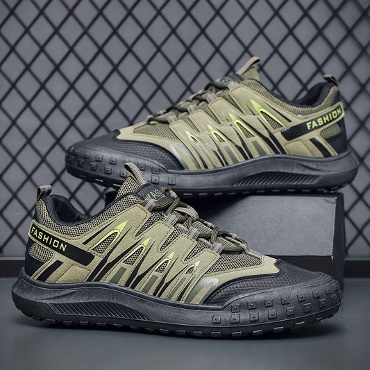 Men's Breathable PU Leather Hiking Shoes Non Slip Sneakers
