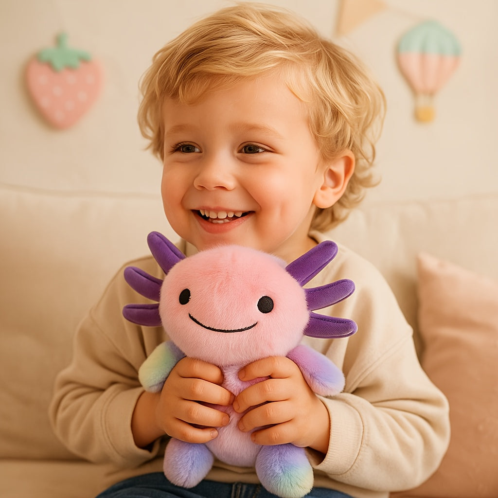 Colorful Axolotl Palm Doll Plush Toy Tie Dye Fabric