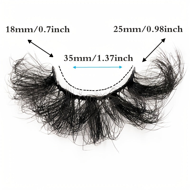 25mm Dramatic Faux Mink Lashes - Volume Long Fluffy Natural