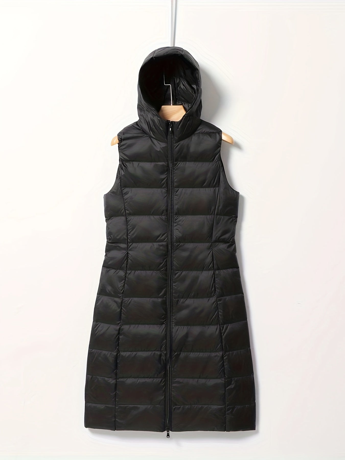 Slim Fit Sleeveless Puffer Jacket Hooded
