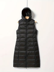 Slim Fit Sleeveless Puffer Jacket Hooded