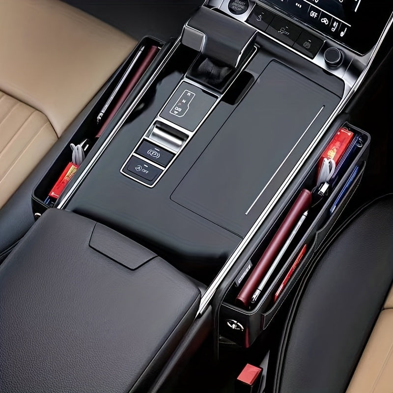 Car PU Leather Storage Box Front Seat Gap Padding