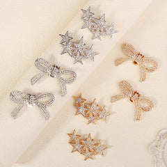 Star & Bow Rhinestone Shoe Clips for Weddings