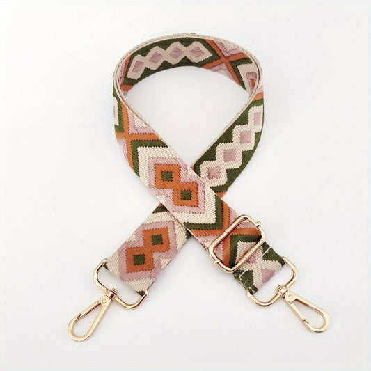 Ethnic Style Wide Shoulder Strap for Bag Nylon Adjustable Replacement Belt