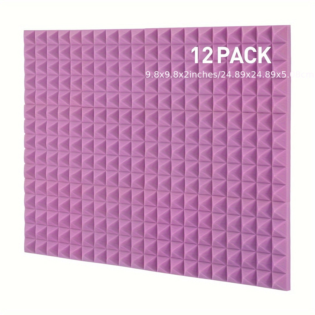 12pcs Purple Pyramid Sound Absorbing Cotton Fireproof Material
