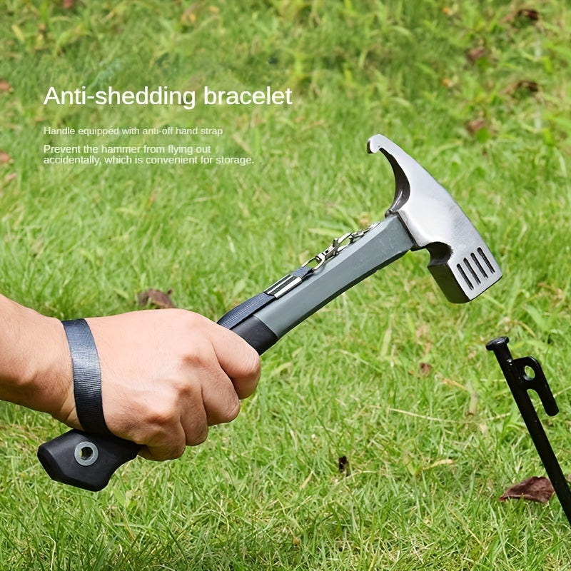 Heavy Duty Camping Hammer with Stake Remover & Holding Strap