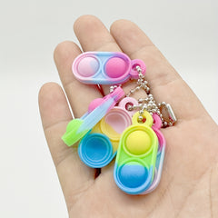 60pc Mini Pop Keychain Fidget Toys Colorful Bulk Set for Party Fav