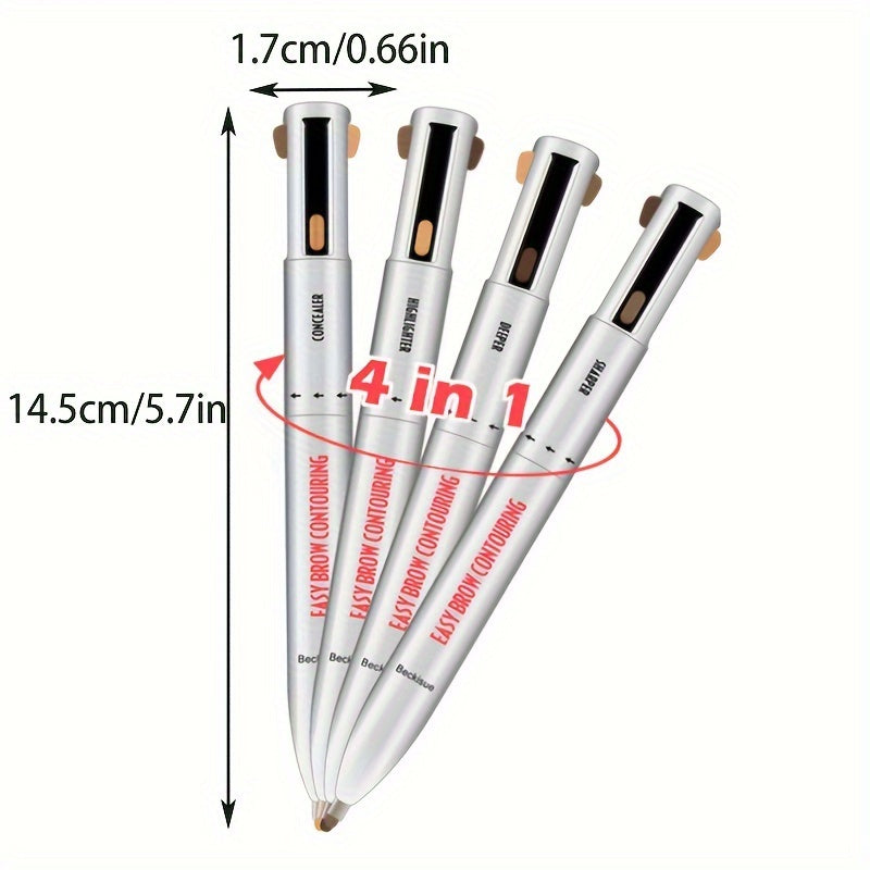 4-In-1 Long Lasting Makeup Pen - Lip Liner Eyeliner Eyebrow Highlighter