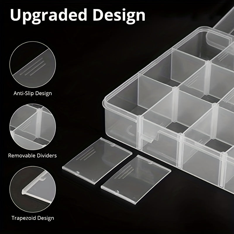 Large Plastic Compartment Container Bead Storage Organizer Box