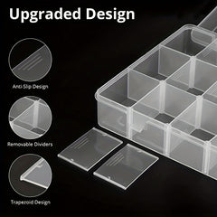 Large Plastic Compartment Container Bead Storage Organizer Box