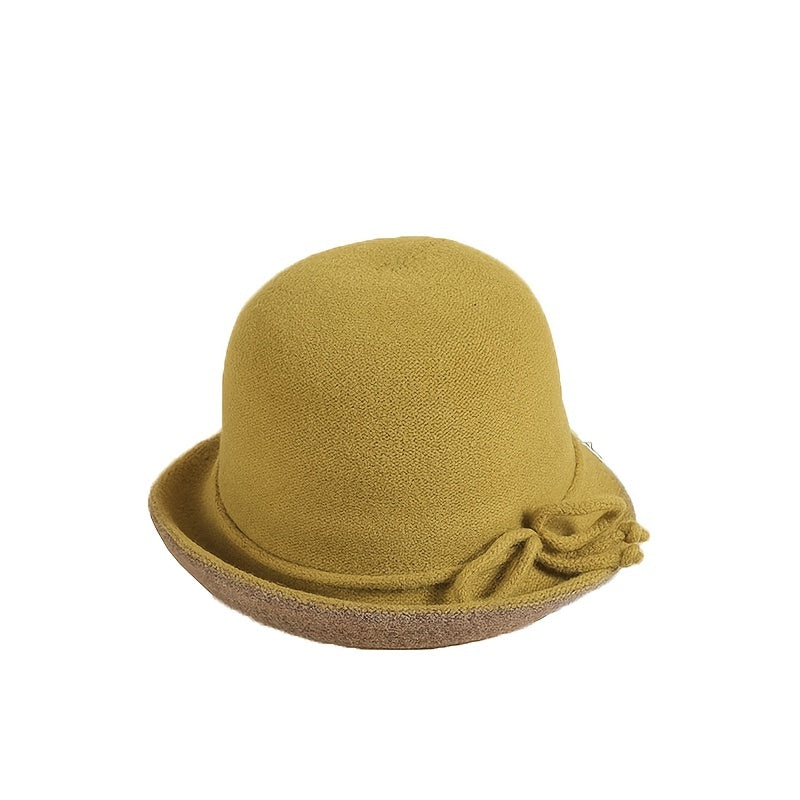 Women's Wool Fisherman Hat Solid Winter Warm