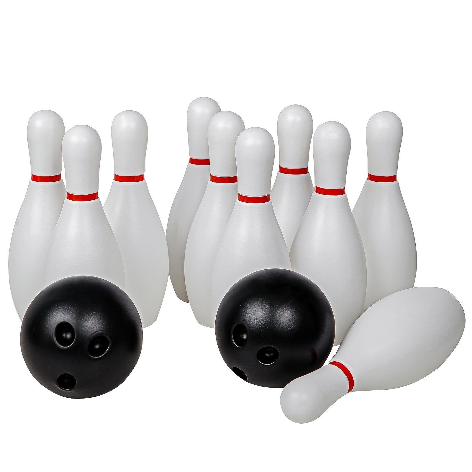 Bowling Ball Toy Set 10 Bottles 2 Balls Classic Style Large Size