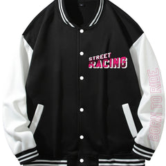 Men's Casual Lightweight Fleece Baseball Jacket