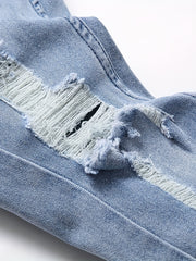 Men's Distressed Stretch Denim Pants Street Style
