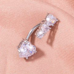 Heart Shape Zircon Belly Button Ring for Women
