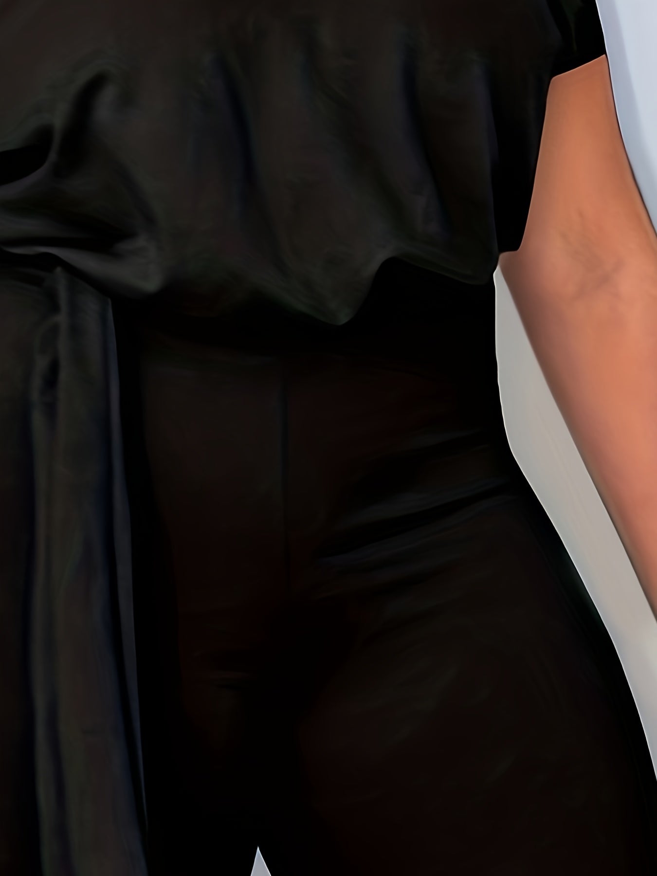  Solid One Shoulder Romper Nipped Waist