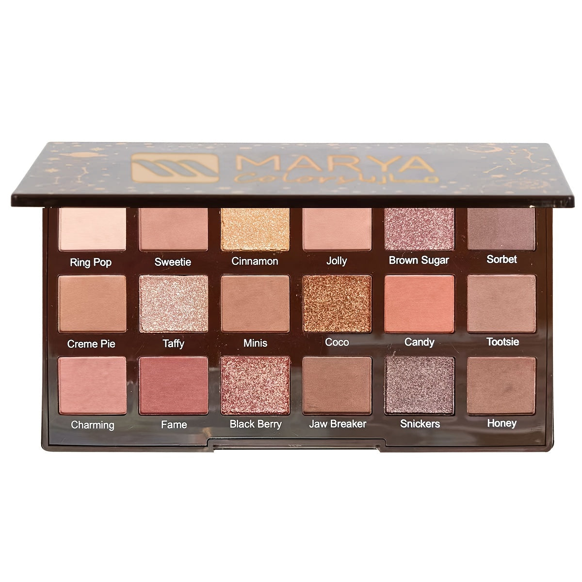 15 Colors Eyeshadow Palette Warm Brown Coral Matte Glitter Finish