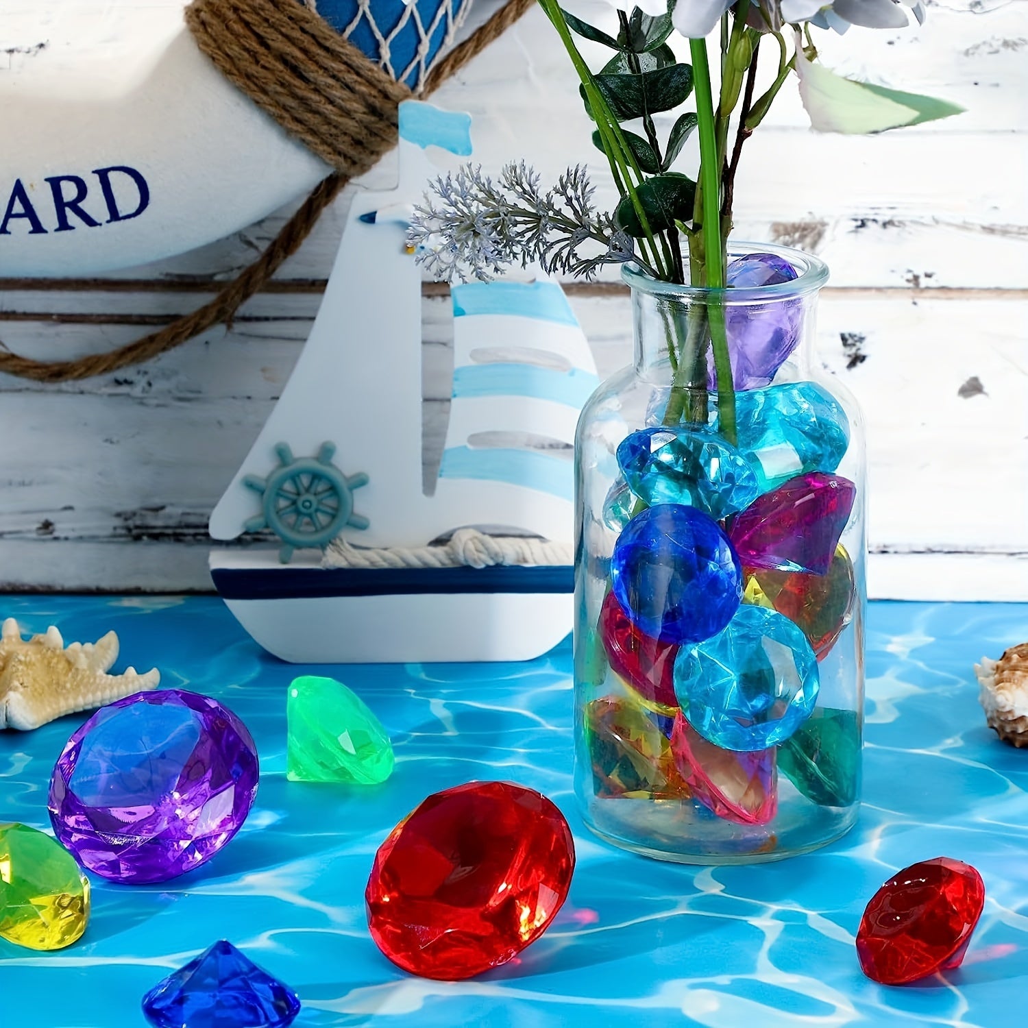 5 Diving Gemstone Pool Toys Set - Summer Swimming Party Love Underwater