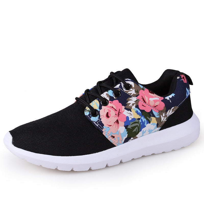 Floral Print Running Shoes Soft Sole Sneakers Comfortable Fashionable