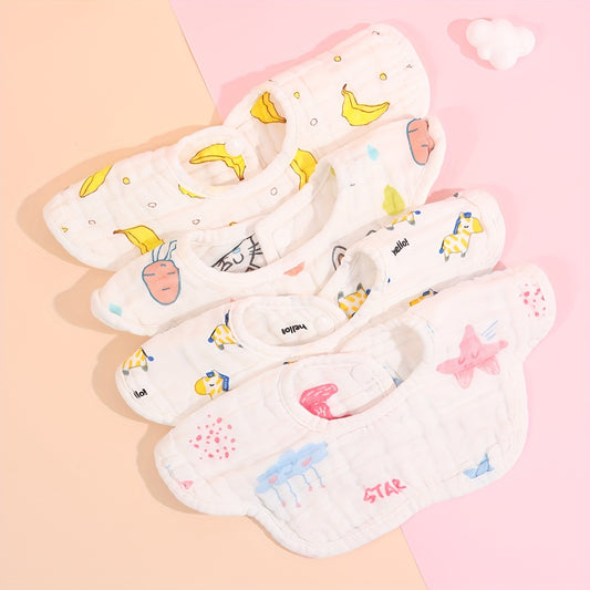 3pcs Baby Bibs Muslin Printing Infant Bib Newborn Burp Cloths