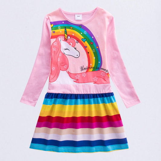 Girls Cartoon Anime Unicorn Dress