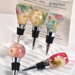 5pcs Geometric Spherical Wine Bottle Stopper Resin Mold