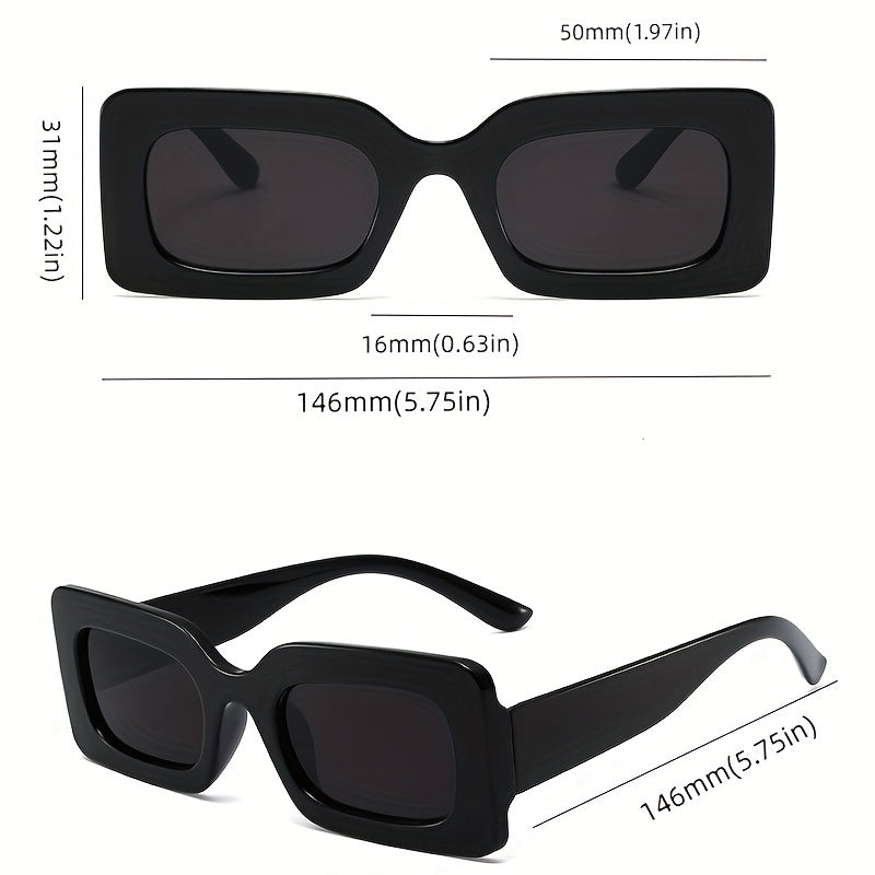 Y2K Rectangle Sunglasses Minimalist Block Glasses Outdoor Eyewear UV400