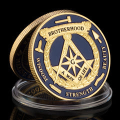 Ancient Bronze Coin Souvenir Masonic Brotherhood Collectible Gift