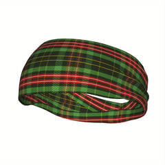 Vintage Plaid Headband Green Yellow Red Checkered Polyester Blend Adjustable