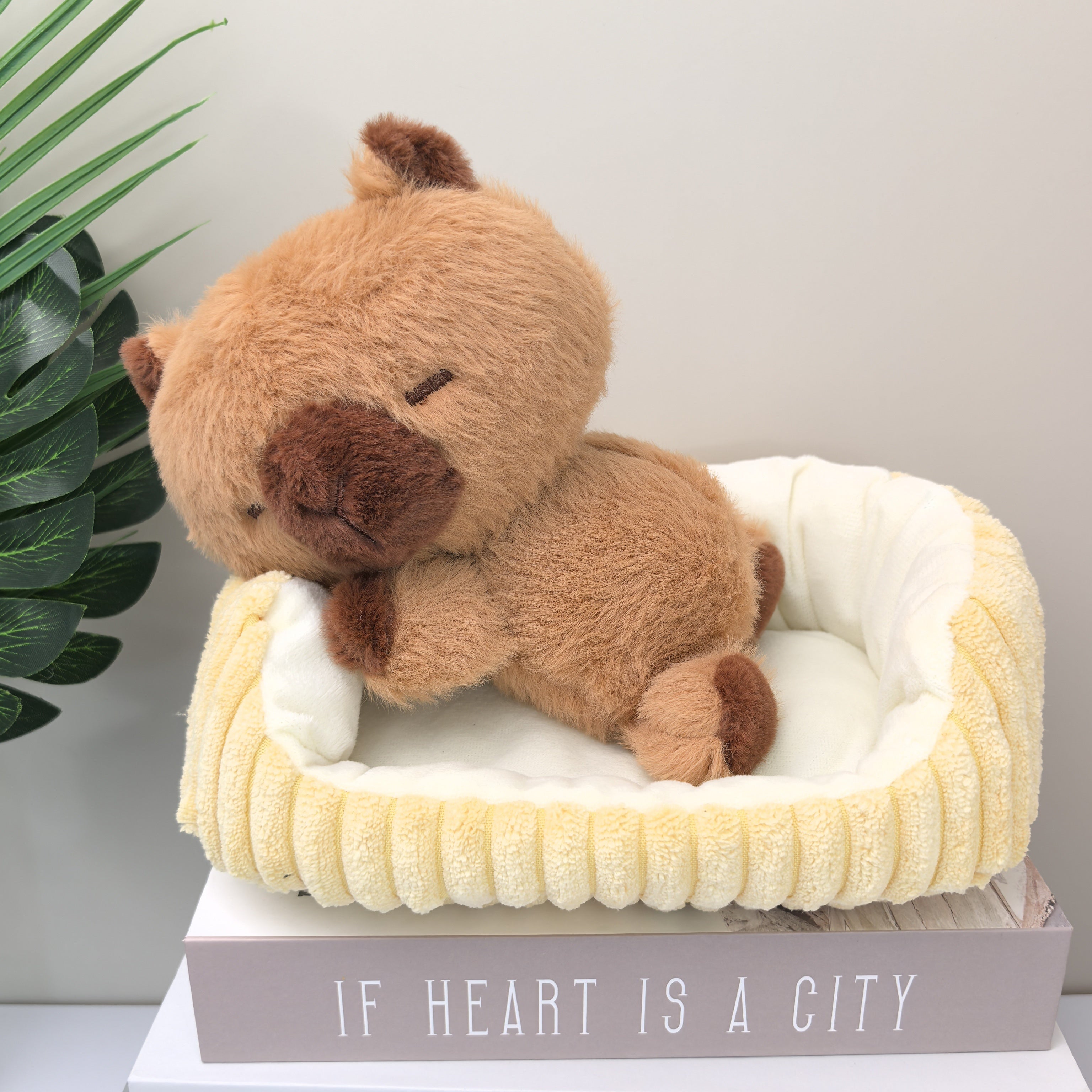 Plush Capybara Terrier & Cat Fox Dolls Set with Brain Bag