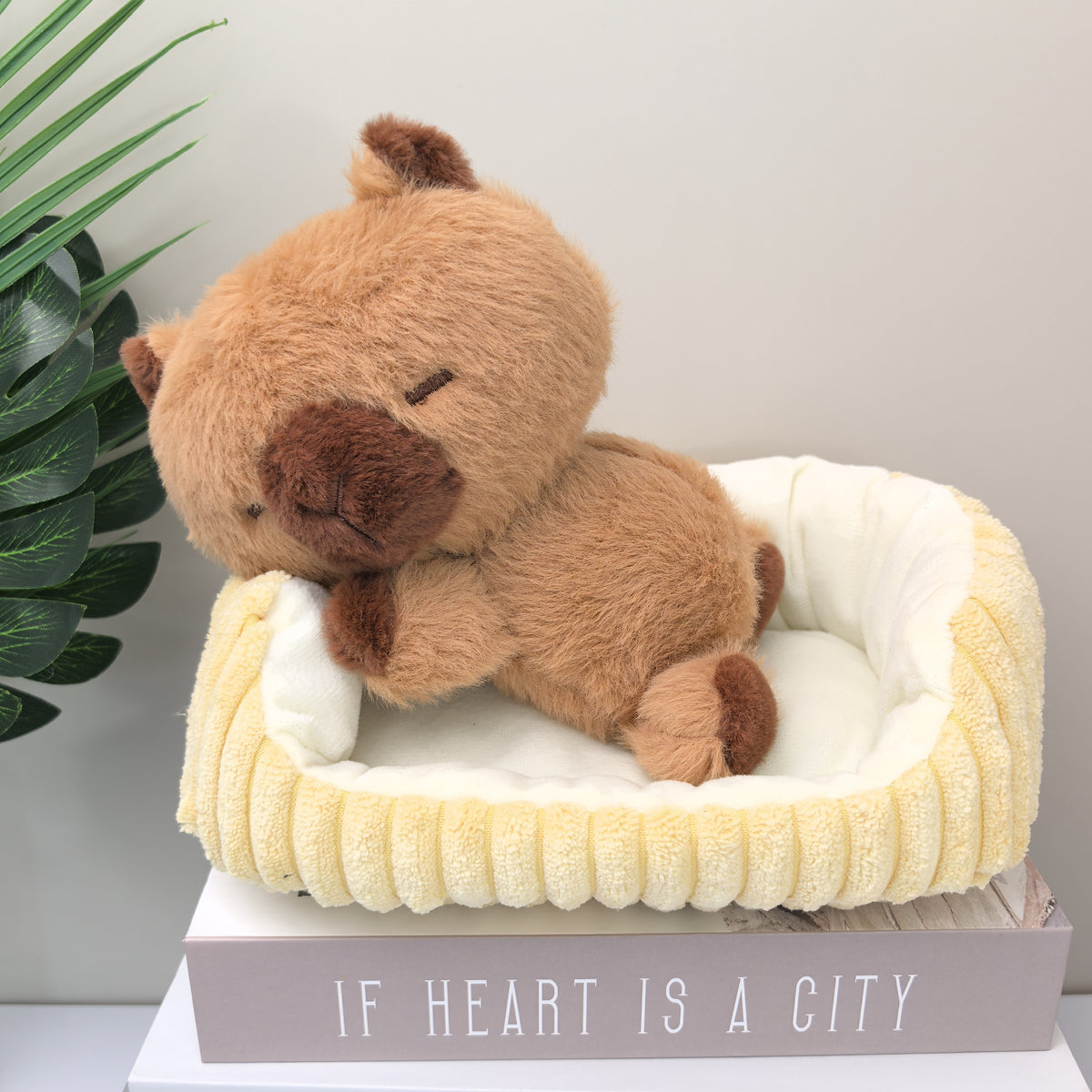 Plush Capybara Terrier & Cat Fox Dolls Set with Brain Bag