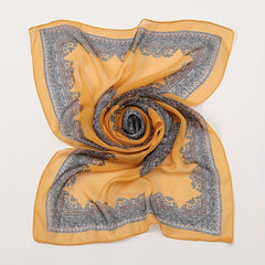 Boho Chiffon Scarf Paisley Print Thin Shawl Silk Head Wrap