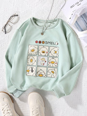 Girls' Smile Ducks Graphic Crew Neck Sweatshirt Pullovers for Kids