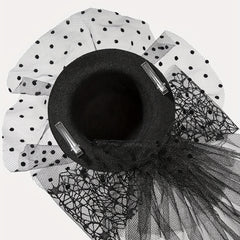 Halloween Pumpkin Decor Head Veil Mesh Lace Hair Accessory