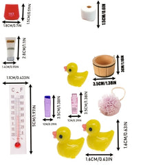 15pcs Wichtel Bathing Set Doll House Bathroom Accessories