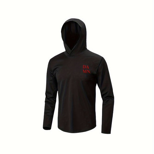 Men's Letter Print Long Sleeve Fitness Hoodie for Spring and Summer